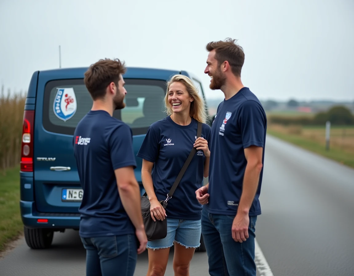 Membres du CA libre Rugby en déplacement avant un match extérieur, ambiance conviviale de déplacement en club