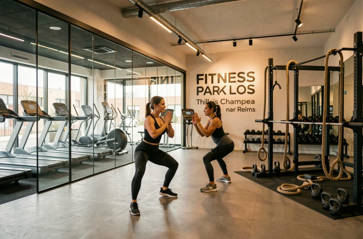 Salle de fitness Fitness Park Thillois Champea avec zone fonctionnelle et cours collectif